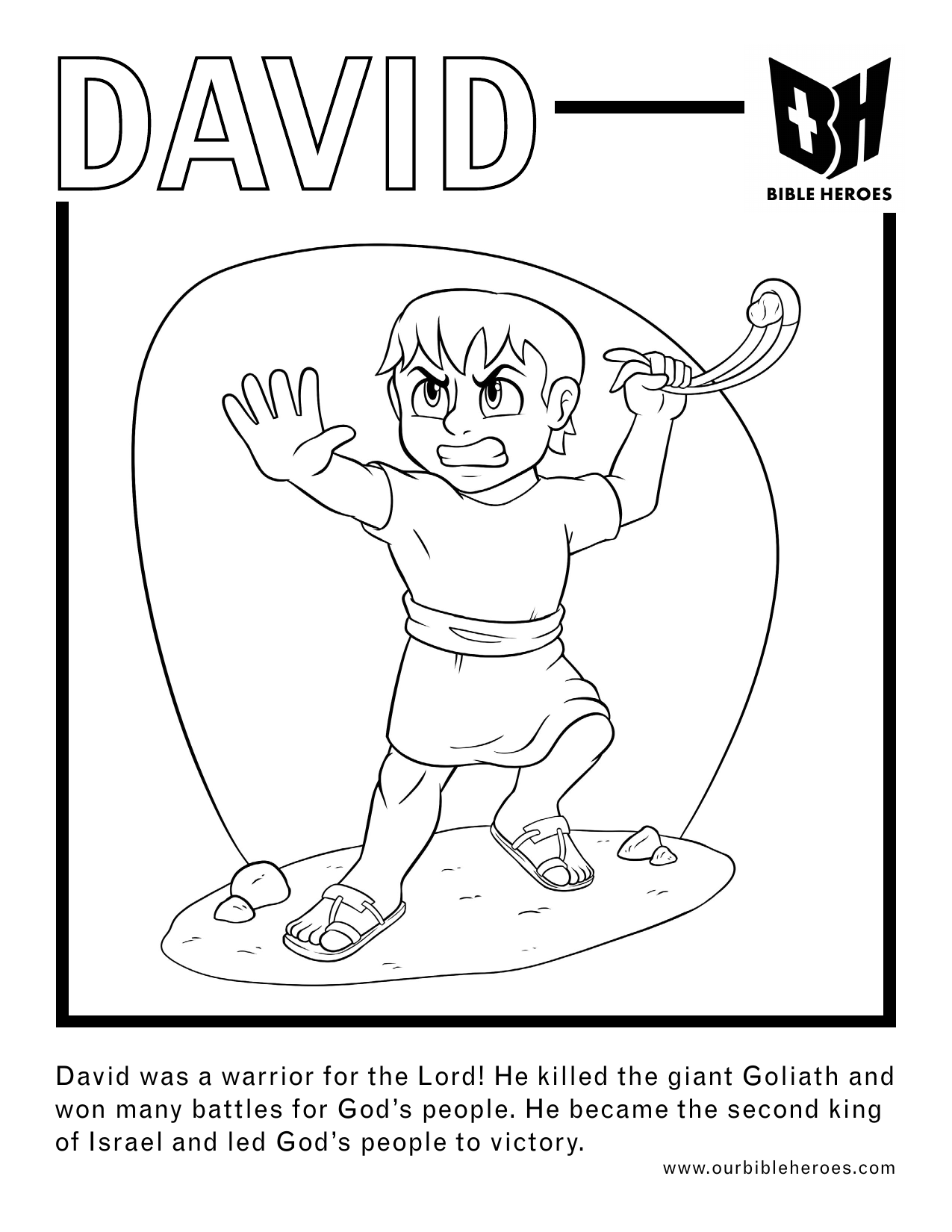 David coloring page outline