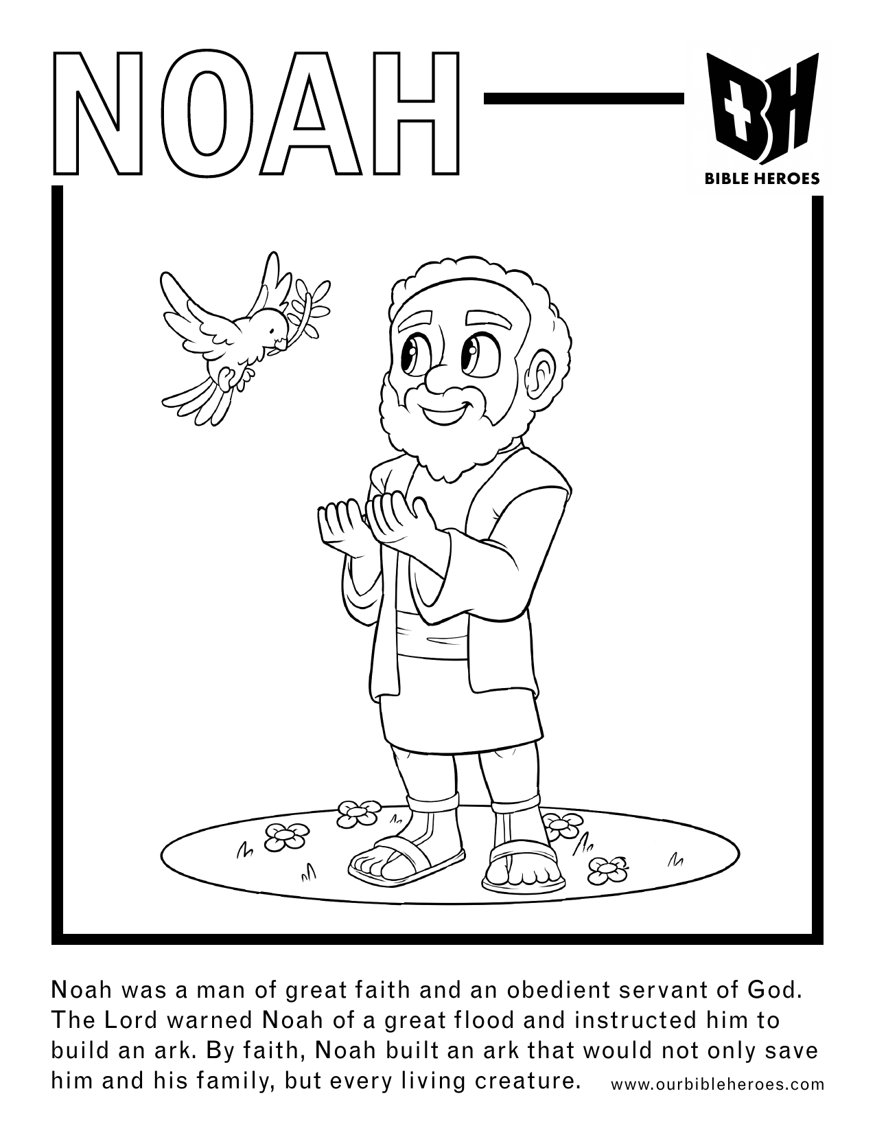 Noah coloring page outline