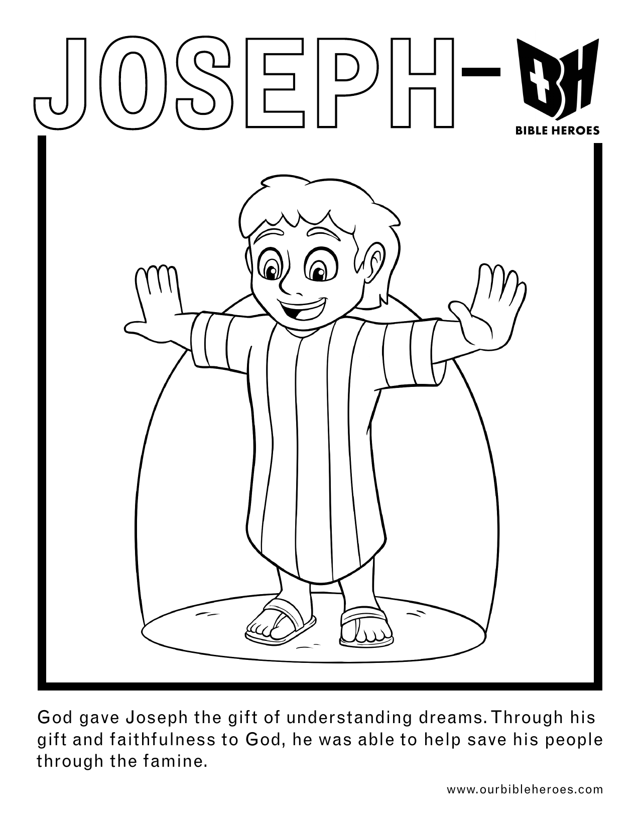 Joseph coloring page outline
